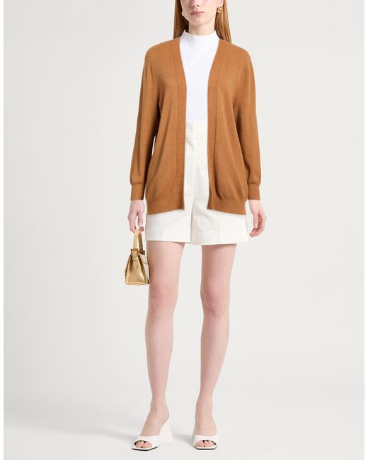Manila Grace Brown Camel Cardigan Viscose, Polyester, Polyamide