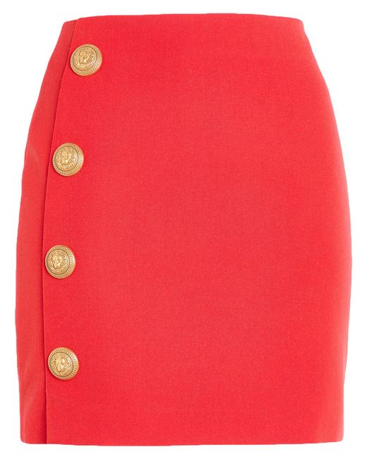 Balmain Red Mini Skirt