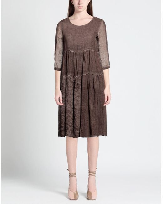 UN-NAMABLE Brown Midi Dress