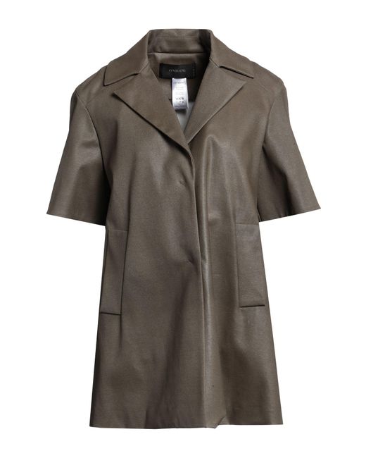 Cividini Natural Khaki Overcoat & Trench Coat Cotton, Elastane