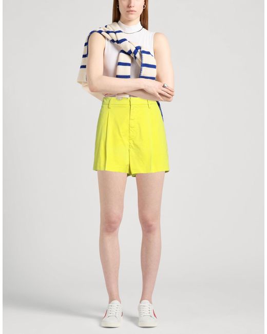 Dondup Yellow Shorts & Bermuda Shorts Cotton, Elastane