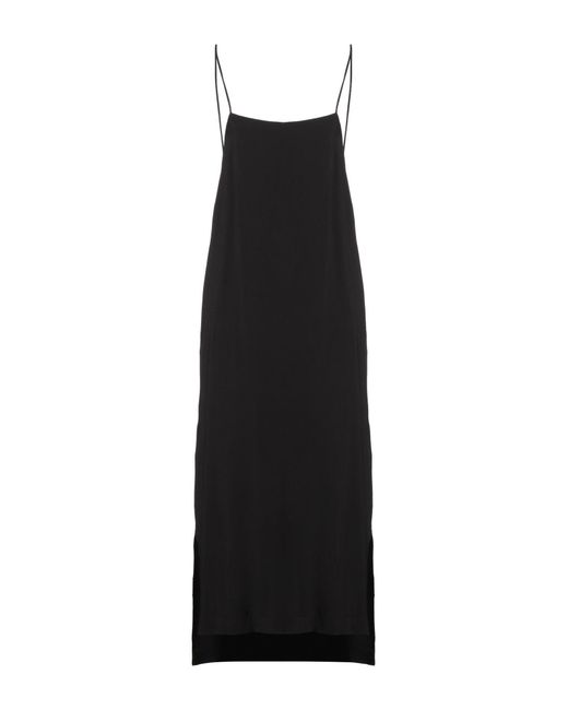 Isabel Benenato Black Midi-Kleid