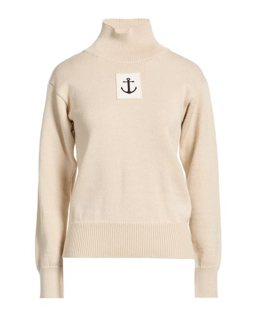 Jil Sander Natural Turtleneck Wool