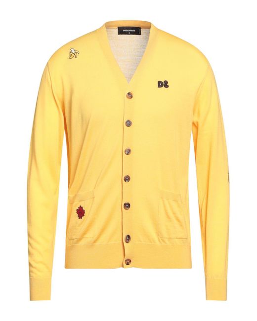 DSquared² Yellow Cardigan for men