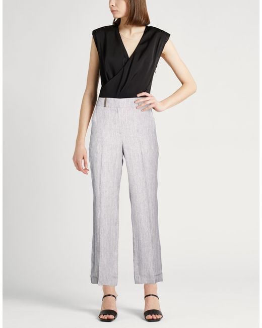 Peserico White Pants Linen
