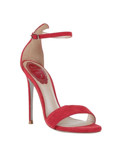 Rene Caovilla Red Sandals Leather