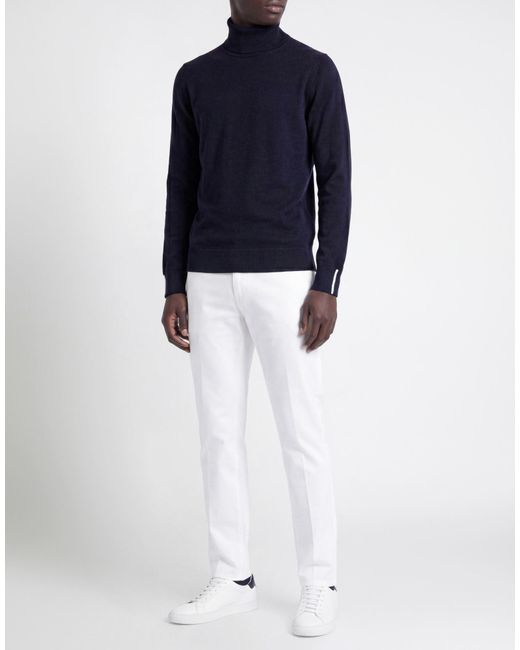 Alpha Studio Blue Midnight Turtleneck Geelong Wool for men