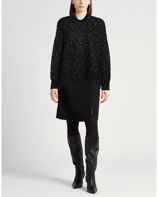 Alysi Black Turtleneck Mohair Wool, Virgin Wool, Cotton