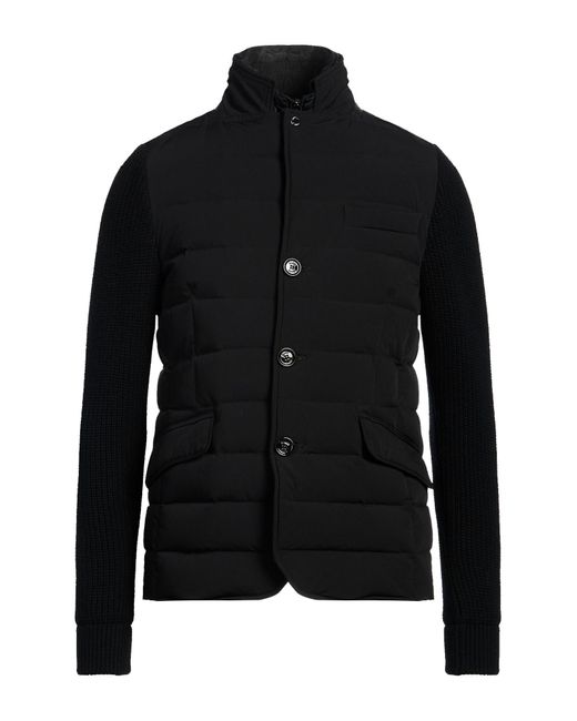 Moorer Black Puffer Polyamide, Polyurethane, Leather for men