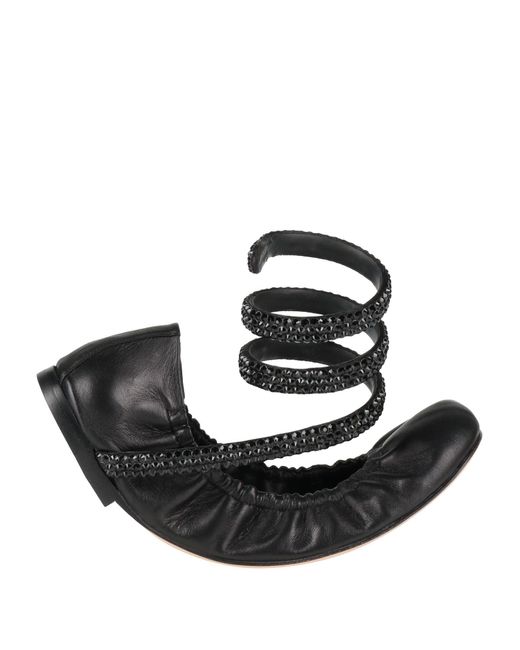 Rene Caovilla Black Ballet Flats