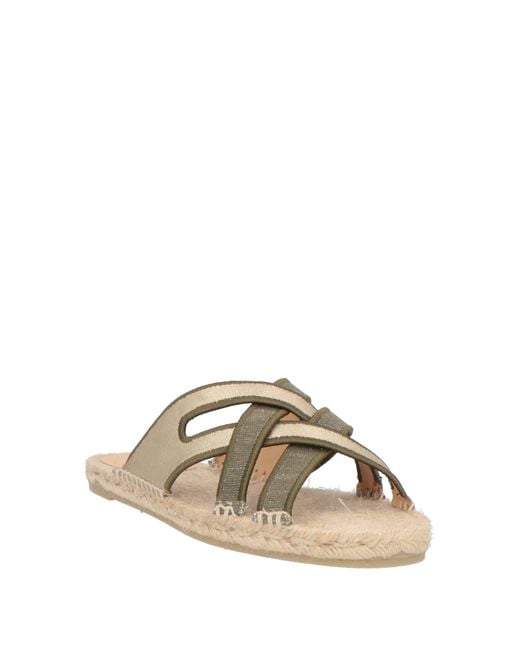 Castaner Brown Espadrilles Leather, Textile Fibers