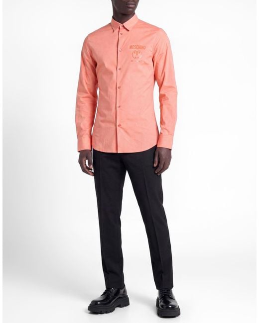 Moschino Pink Shirt Cotton, Elastane for men