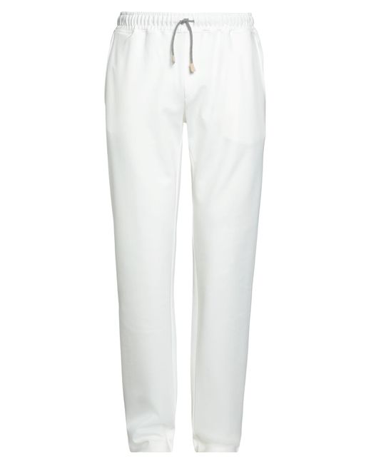 Eleventy White Pants Viscose, Polyamide, Elastane for men