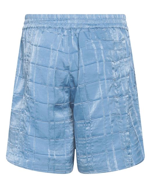 Jacquemus Calecon Checked Washed satin Shorts in Blue for Men Lyst
