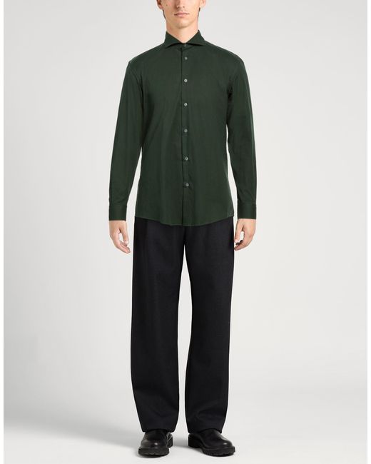 Daniele Alessandrini Green Shirt Cotton, Elastane for men