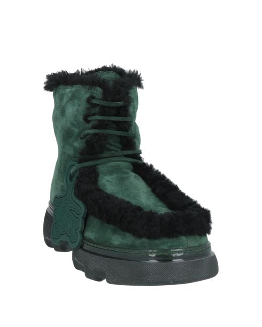 Burberry Green Suede-shearling Creeper Boots for men