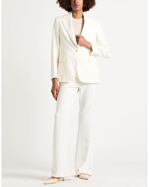 Eleventy White Platinum Ivory Blazer Linen, Wool