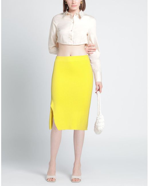 Laneus Yellow Midi Skirt