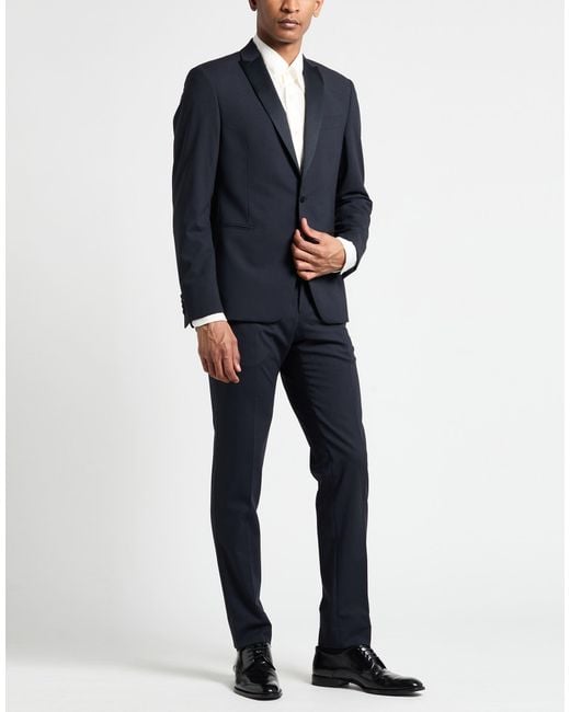 Pal Zileri Blue Midnight Suit Polyester, Wool, Elastane for men