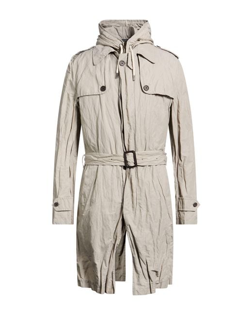 Dolce & Gabbana Gray Overcoat & Trench Coat Cotton, Polyamide, Metal for men