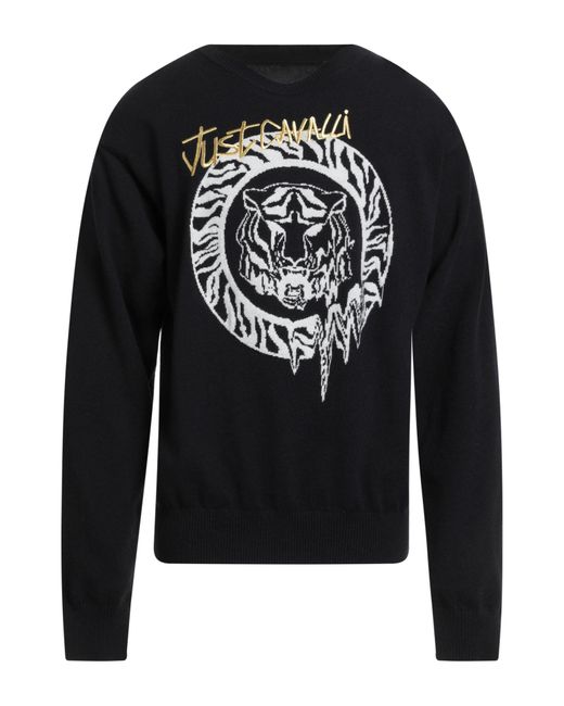 Just Cavalli Black Sweater Wool, Cashmere for men