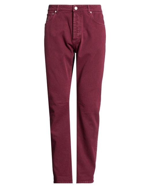 Brunello Cucinelli Red Burgundy Jeans Cotton for men