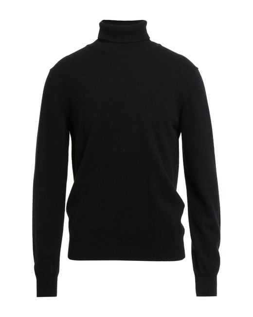 M.v. Maglieria Veneta Black Turtleneck Cashmere for men