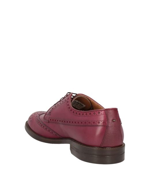 Brimarts Purple Garnet Lace-Up Shoes Leather for men