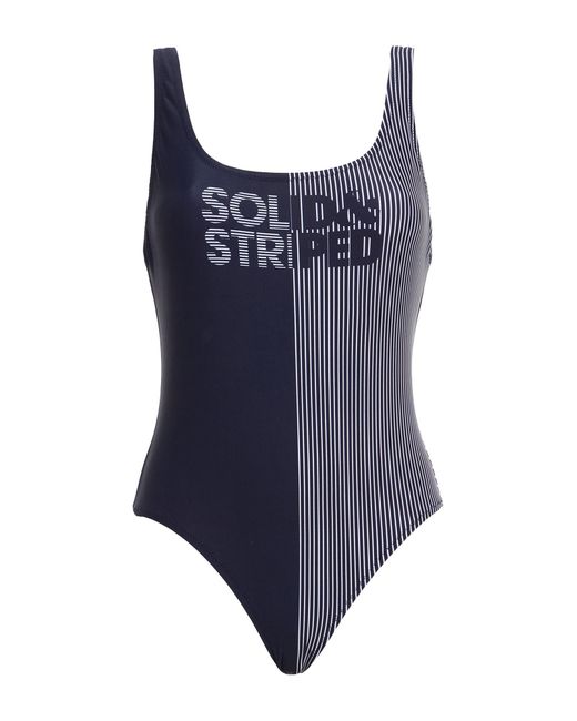 Solid & Striped Blue One-piece Swimsuit