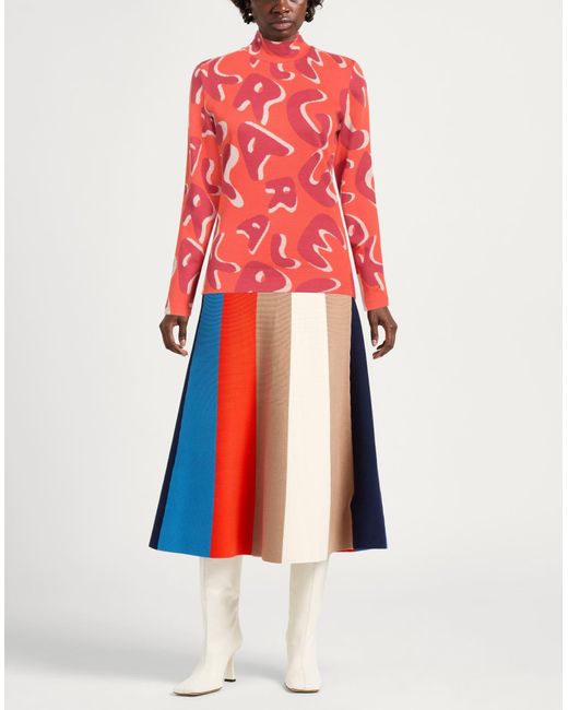 Karl Lagerfeld Red Turtleneck Cotton, Elastane