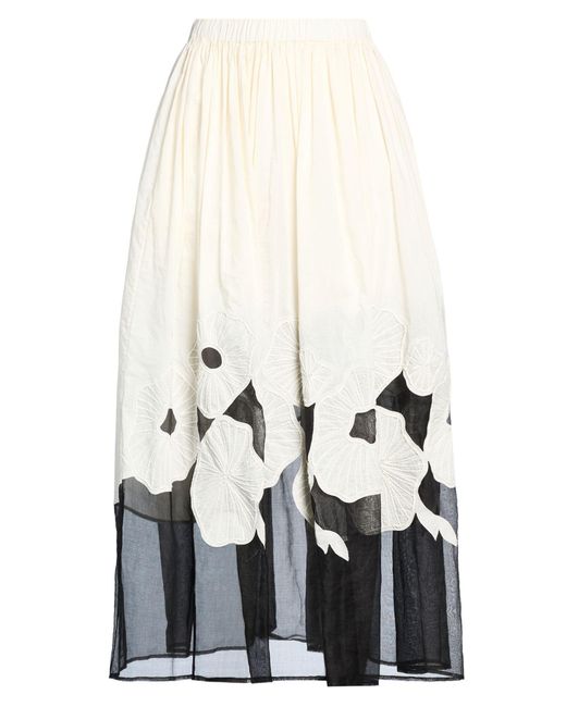 Gentry Portofino White Maxi Skirt Cotton, Silk