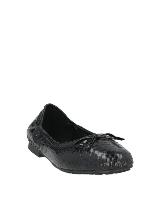 SEBAS. Black Ballet Flats Leather
