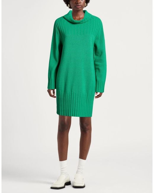Marella Green Mini Dress Wool, Polyamide