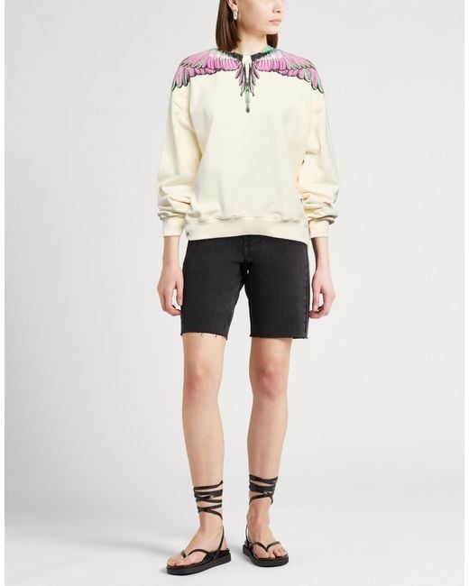 Marcelo Burlon White Ivory Sweatshirt Cotton
