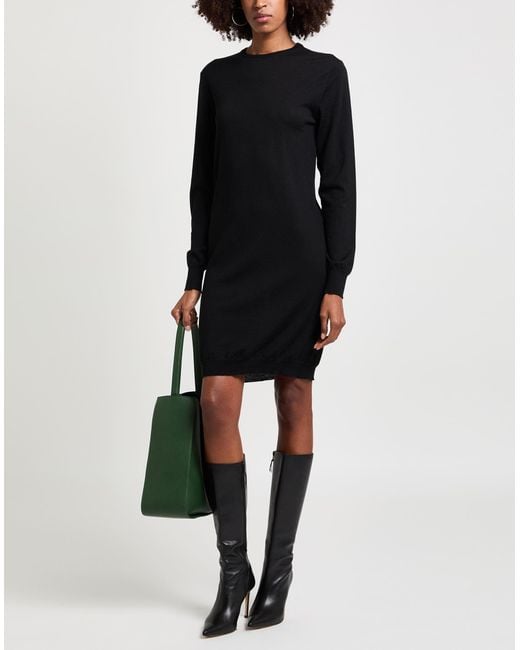 Fabiana Filippi Black Mini Dress Virgin Wool