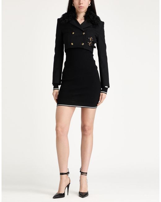 Versace Jeans Couture Black Jacket Viscose, Polyamide, Elastane