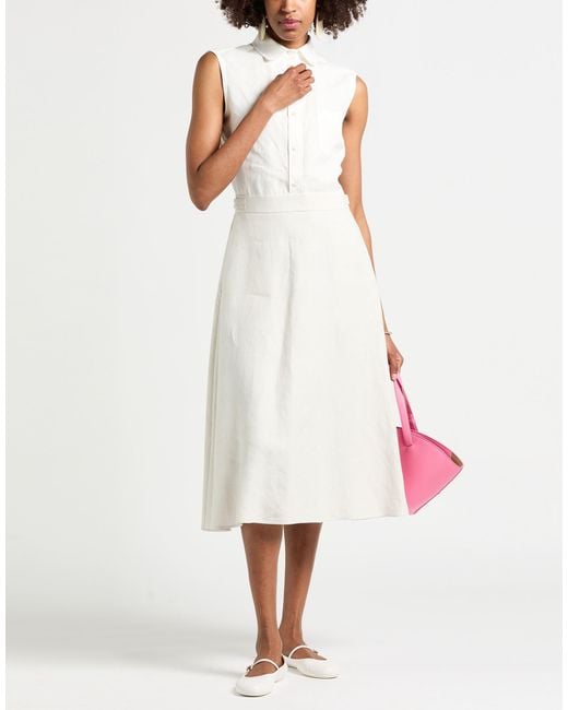 Thom Browne White Midi Dress