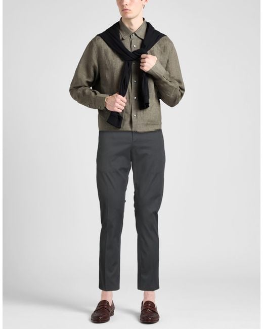 PT Torino Gray Pants Cotton, Elastane for men