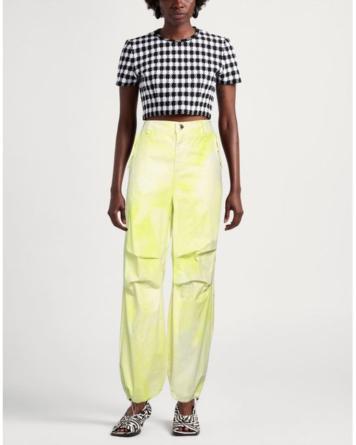 Pinko Yellow Military Pants Cotton