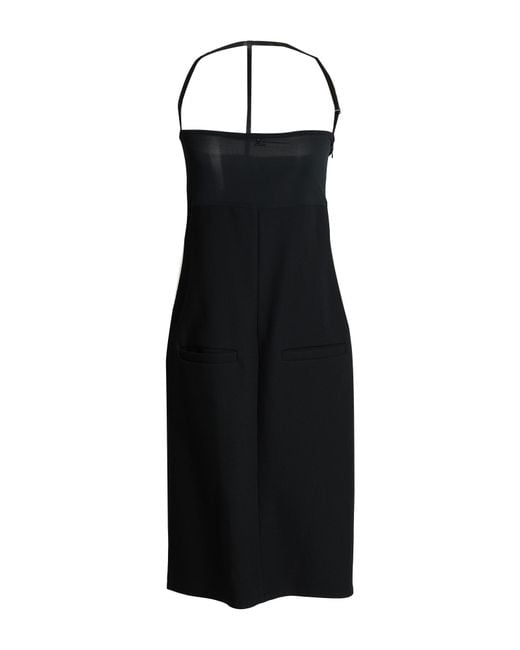 Courreges Black Midi Dress Viscose, Polyamide, Virgin Wool, Elastane