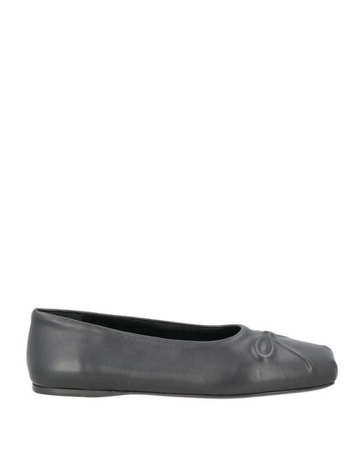 Marni Gray Ballet Flats Leather