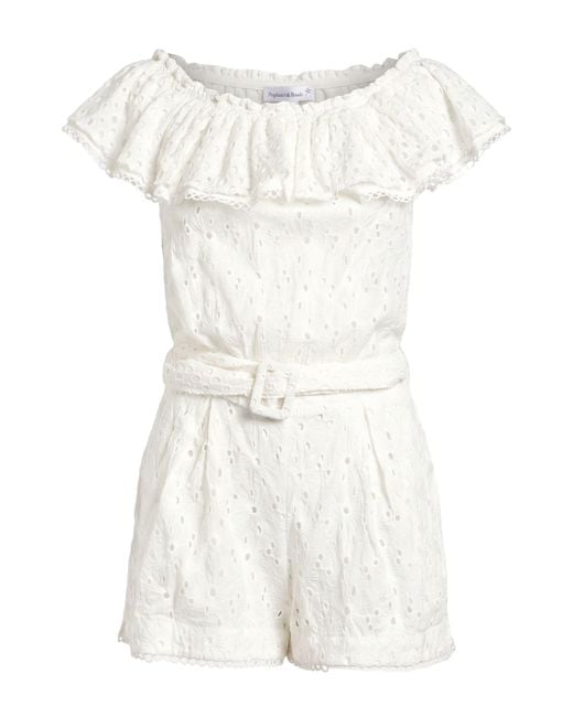 Poupette White Playsuit Cotton