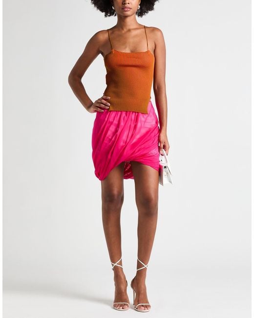 Semicouture Orange Top Viscose, Polyamide