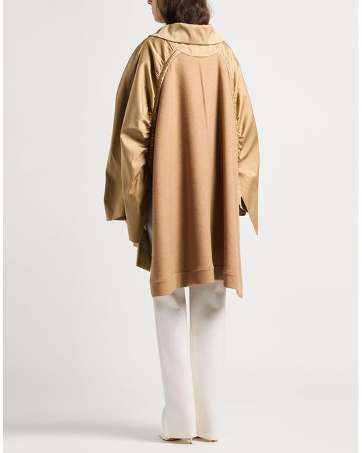 Alberta Ferretti Natural Coat Polyester, Virgin Wool