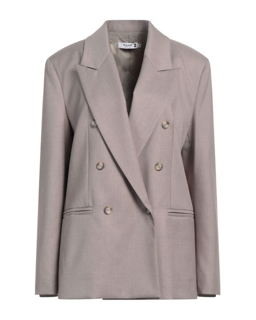 Please Gray Taupe Blazer Polyester, Viscose, Elastane
