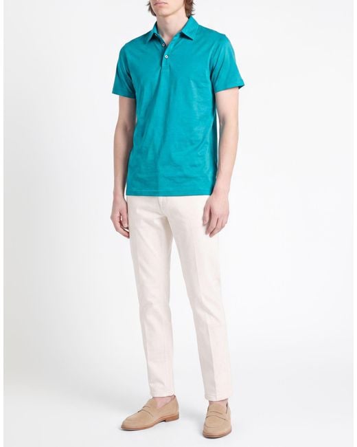 Polo Moorer de hombre de color Blue