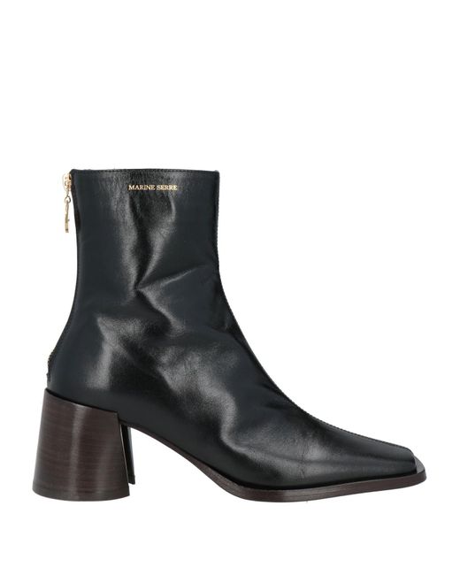 MARINE SERRE Black Ankle Boots Lambskin