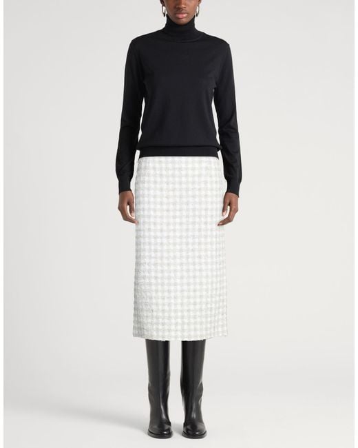 Thom Browne White Midi Skirt Cotton, Polyamide