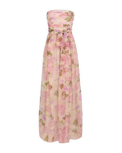 Max Mara Pink Maxi Dress Silk