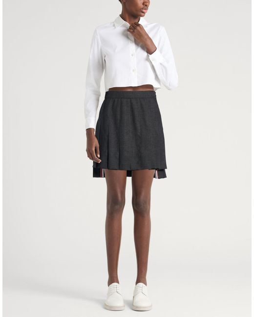 Thom Browne Black Mini Skirt Wool